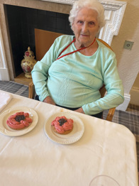 Resident with poppy cookies
